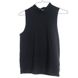 Vans Mock Neck Sleeveless Black Tank Top - Women's Small